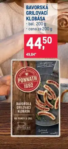 Makro Bavorská grilovací klobása nabídka