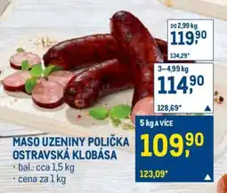 Makro MASO UZENINY POLIČKA OSTRAVSKÁ KLOBÁSA nabídka
