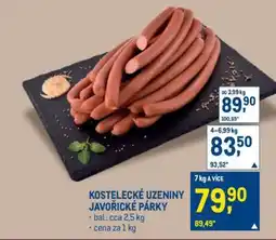 Makro KOSTELECKÉ UZENINY JAVOŘICKÉ PÁRKY nabídka
