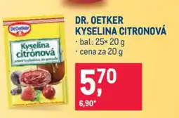 Makro Dr. Oetker kyselina citronová nabídka