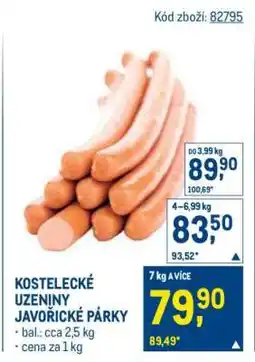Makro KOSTELECKÉ UZENINY JAVOŘICKÉ PÁRKY nabídka