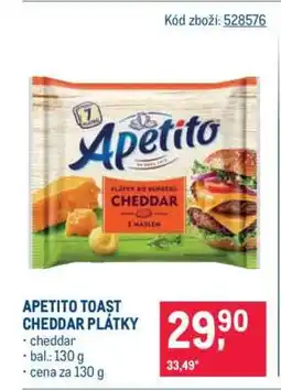 Makro APETITO TOAST CHEDDAR PLÁTKY nabídka