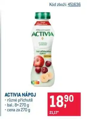 Makro Activia nápoj nabídka