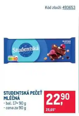 Makro Studentská pečeť Mléčná nabídka