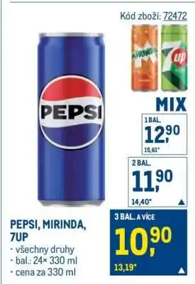 Makro Pepsi, Mirinda, 7Up nabídka