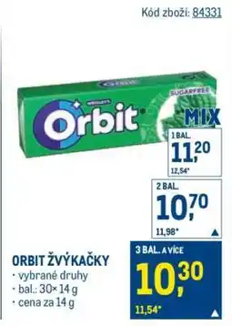 Makro Orbit žvýkačky nabídka