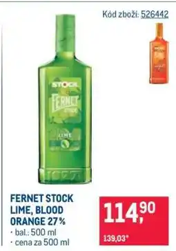 Makro FERNET STOCK LIME, BLOOD ORANGE 27% nabídka