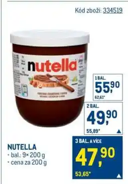 Makro Nutella nabídka