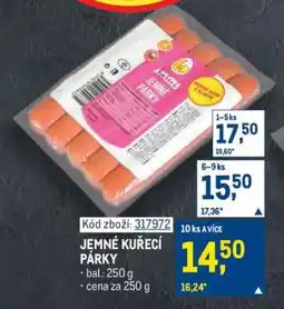 Makro Jemné kuřecí párky nabídka