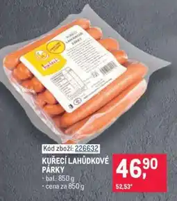 Makro Kuřecí lahůdkové párky nabídka