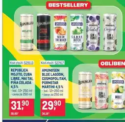 Makro AMUNDSEN BLUE LAGOON, COSMOPOLITAN, PORNSTAR MARTINI 4,5% nabídka