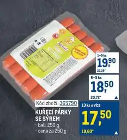 Makro Kuřecí párky se sýrem nabídka