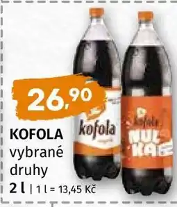 Terno Kofola, vybrané druhy nabídka