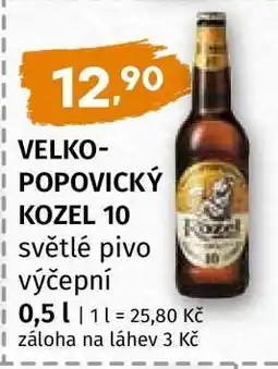 Terno VELKOPOPOVICKÝ KOZEL 10 světlé pivo výčepní nabídka