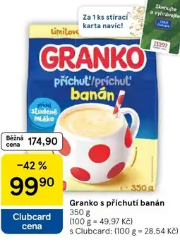 Tesco Granko s příchutí banán nabídka