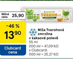 Tesco Míša Tvarohová zmrzlina v kakaové polevě nabídka