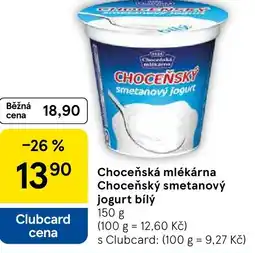 Tesco Choceňská mlékárna Choceňský smetanový jogurt bílý nabídka
