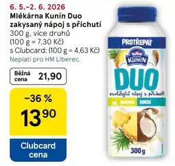 Tesco Mlékárna Kunín Duo zakysaný nápoj s příchutí nabídka