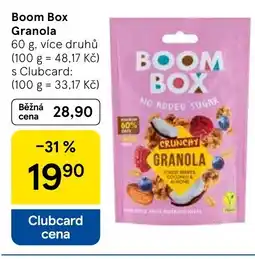 Tesco Boom Box Granola nabídka