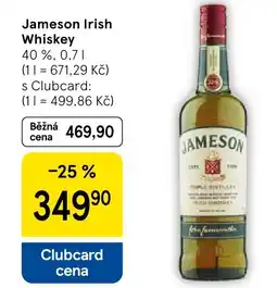 Tesco Jameson Irish Whiskey 40% nabídka
