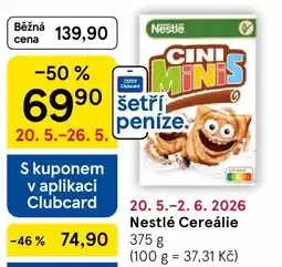 Tesco Nestlé Cereálie nabídka