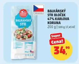 Penny Market Balkánský sýr bloček 47% Karlova Koruna nabídka