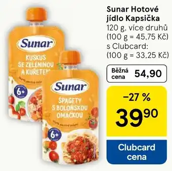 Tesco Sunar Hotové jídlo Kapsička nabídka