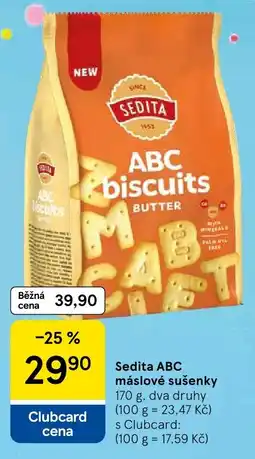 Tesco Sedita ABC máslové sušenky nabídka