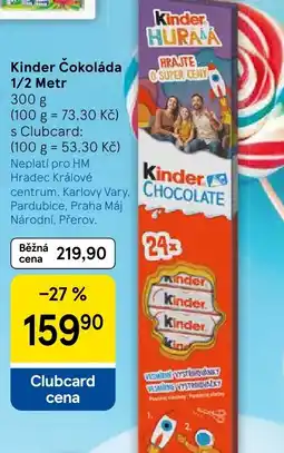 Tesco Kinder Čokoláda 1/2 Metr nabídka
