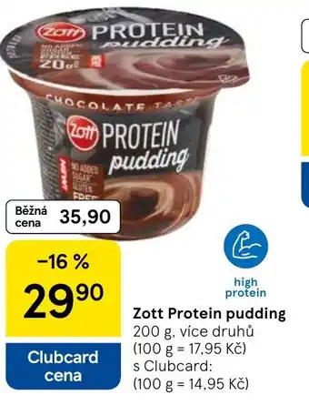 Tesco Zott Protein pudding nabídka