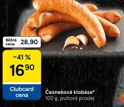 Tesco Česneková klobása nabídka