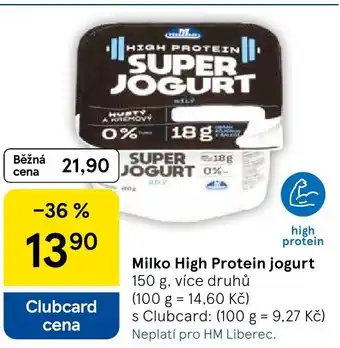 Tesco Milko High Protein jogurt nabídka