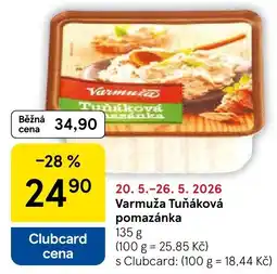 Tesco Varmuža Tuňáková pomazánka nabídka