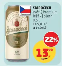 Penny Market Staročech světlý Premium ležák plech 0,5 l nabídka
