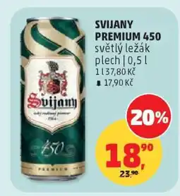 Penny Market Svijany Premium 450 světlý ležák plech 0,5 l nabídka