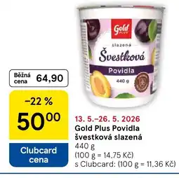 Tesco Gold Plus Povidla švestková slazená nabídka