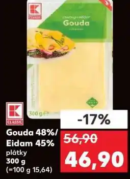 Kaufland Gouda 48%/Eidam 45% plátky nabídka
