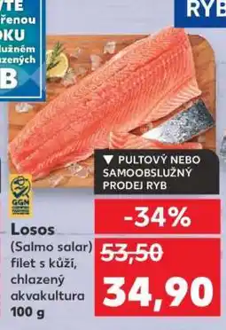Kaufland Losos (Salmo salar) filet s kůží, chlazený akvakultura 100 g nabídka