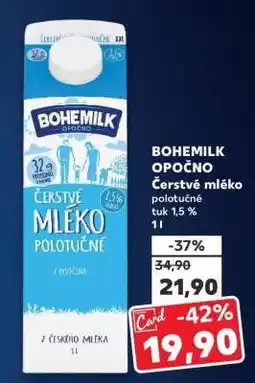 Kaufland BOHEMILK OPOČNO Čerstvé mléko polotučné nabídka