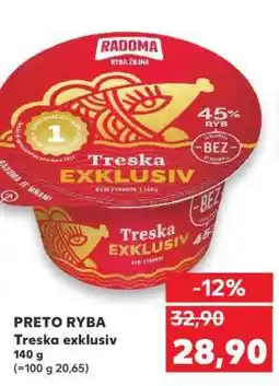 Kaufland PRETO RYBA Treska exkluziv 140 g nabídka