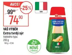 Globus VÁŠ VÝBĚR Extra tvrdý sýr italského typu nabídka