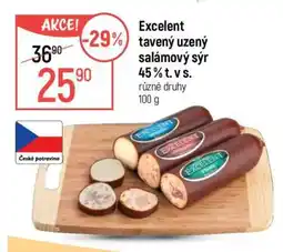 Globus Excelent tavený uzený salámový sýr 45 % t. v s nabídka