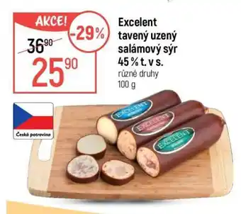 Globus Excelent tavený uzený salámový sýr 45 % t. v s nabídka