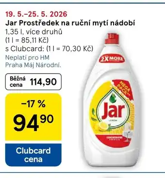 Tesco Jar Prostředek na ruční mytí nádobí nabídka