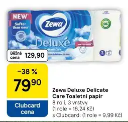 Tesco Zewa Deluxe Delicate Care Toaletní papír nabídka