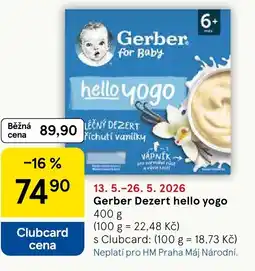Tesco Gerber Dezert hello yogo nabídka