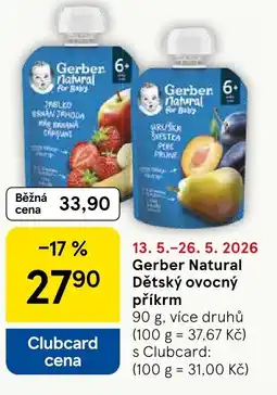 Tesco Gerber Natural Dětský ovocný příkrm nabídka