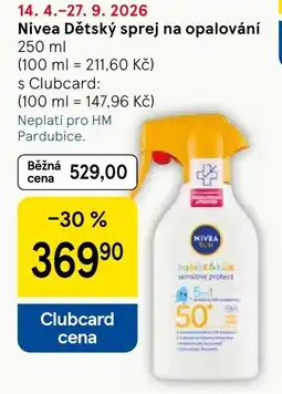 Tesco Nivea Dětský sprej na opalování nabídka