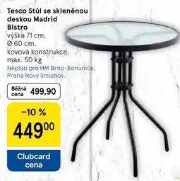 Tesco Tesco Stůl se skleněnou deskou Madrid Bistro nabídka