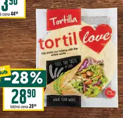 Billa Tortilla pšeničná nabídka